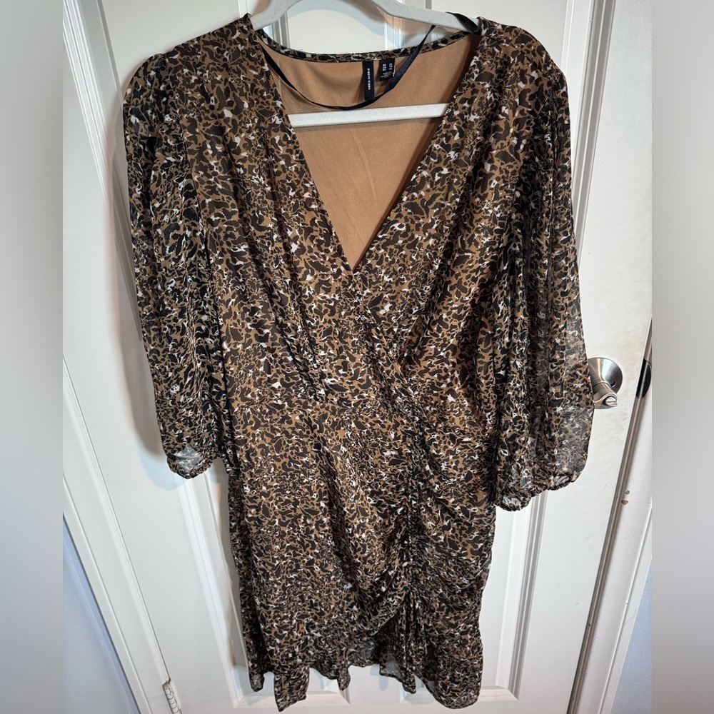 Vero Moda Size X-Large Brown Animal Print